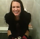 Another annoying, juvenile boyfriend breaks into the bathroom as his girlfriend is taking a shit. There is a slight plop sound at about 11 seconds into the video. 1.5 minutes.